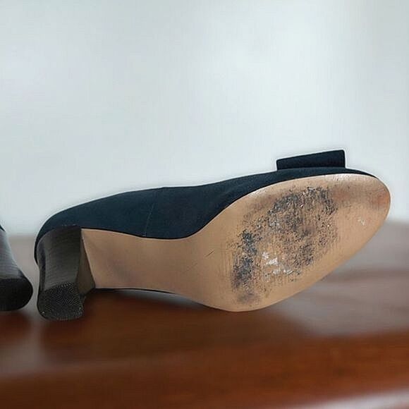 Expression teal faux suede big bow pumps - Picture 5 of 8